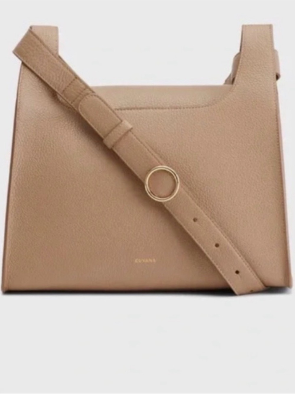 Cuyana Double Loop Pebbled Leather Shoulder Bag